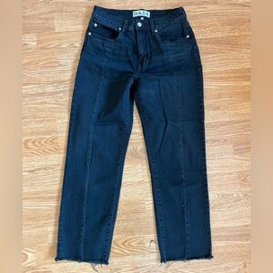 DAZE Denim Straight Up Cropped Black Seam Jeans Size 26
